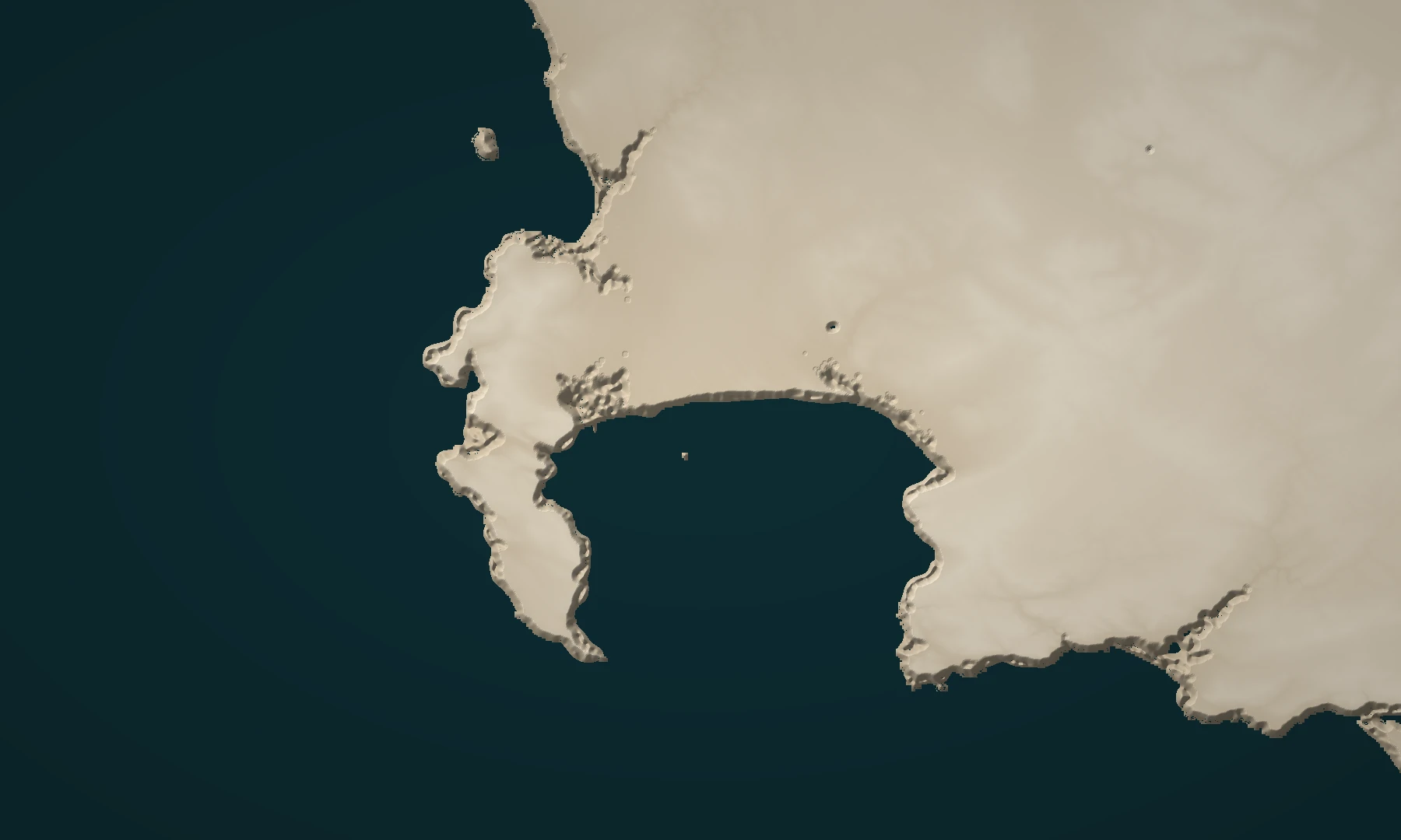 Mapa em relevo da região do Cabo, entre Cape Town, as Winelands e a Península